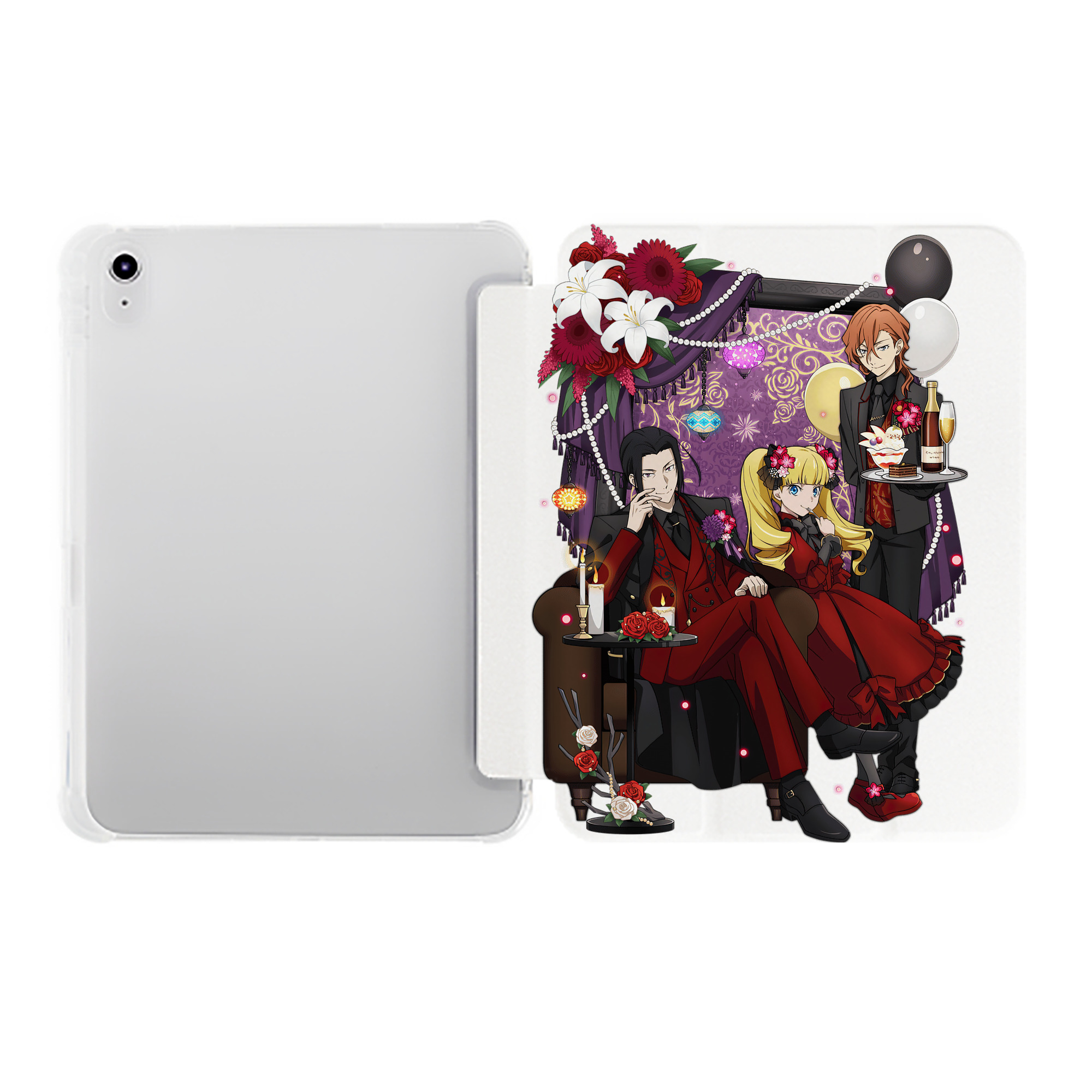 （画像用） 文豪ストレイドッグス Bungo Stray Dogs IPad ケース ペン収納付き 三つ折りスタンド PUレザー×シリコン 対応機種9.5/10.5/10.9インチ